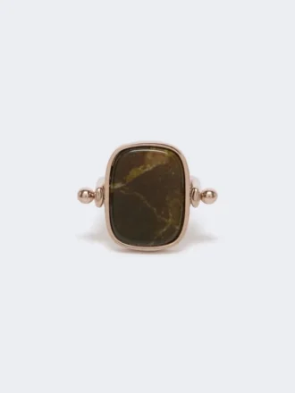 Bague en métal et résine, marron foncé