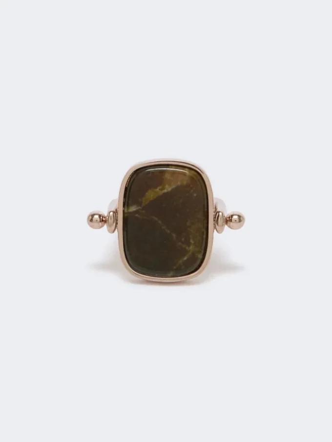 Bague en métal et résine, marron foncé Bague en métal et résine, marron foncé