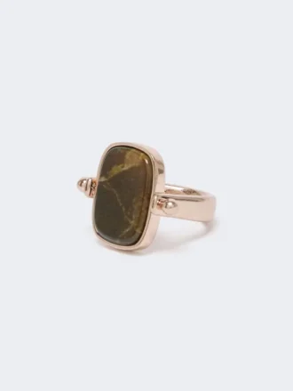 Bague en métal et résine, marron foncé