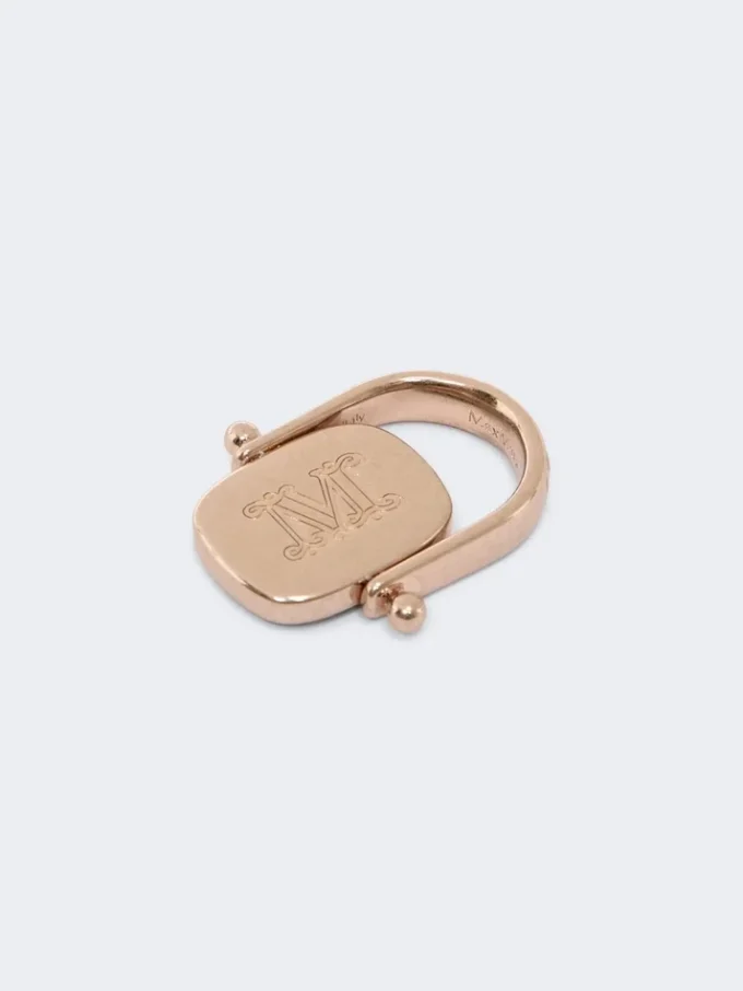 Bague en métal et résine, marron foncé Bague en métal et résine, marron foncé