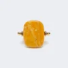 Bague en métal et résine, orange Bague en métal et résine, orange