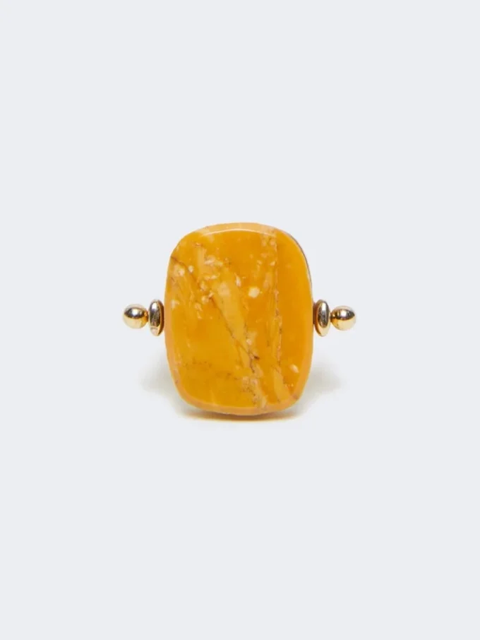 Bague en métal et résine, orange Bague en métal et résine, orange