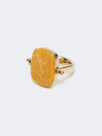 Bague en métal et résine, orange