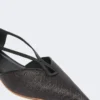 Ballerines à motif tressé effet raphia, noires Ballerines à motif tressé effet raphia, noires