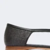 Ballerines à motif tressé effet raphia, noires Ballerines à motif tressé effet raphia, noires