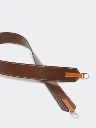 Bandoulière en cuir, couleur cacao