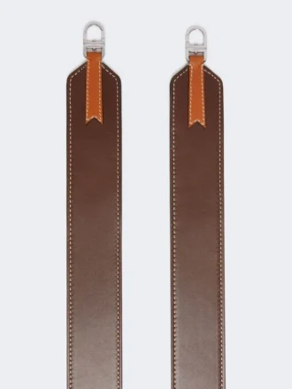 Bandoulière en cuir, couleur cacao