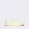 Baskets basses en cuir vieilli, blanches