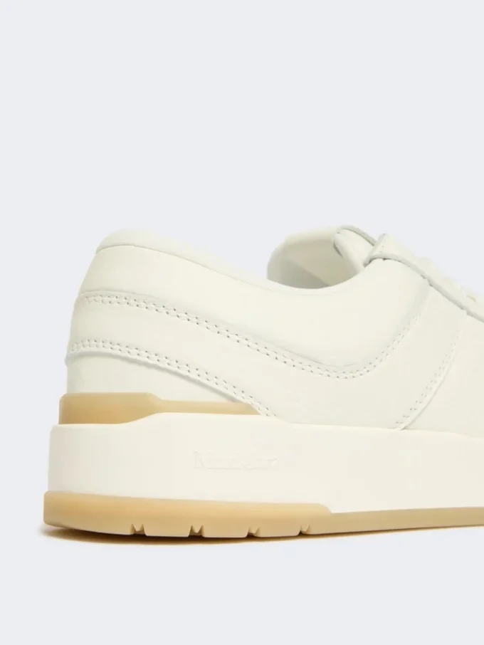 Baskets basses en cuir vieilli, blanches