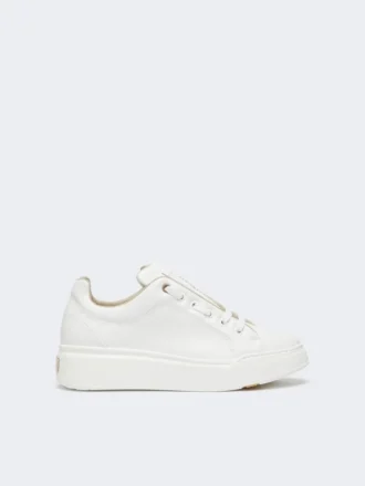 Baskets en cuir, blanc optique