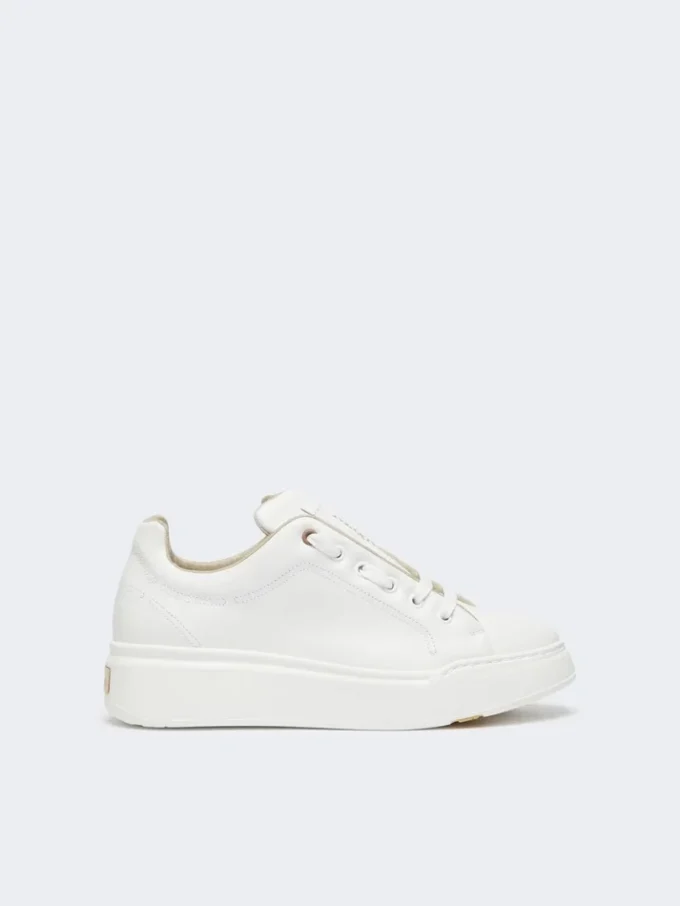 Baskets en cuir, blanc optique Baskets en cuir, blanc optique