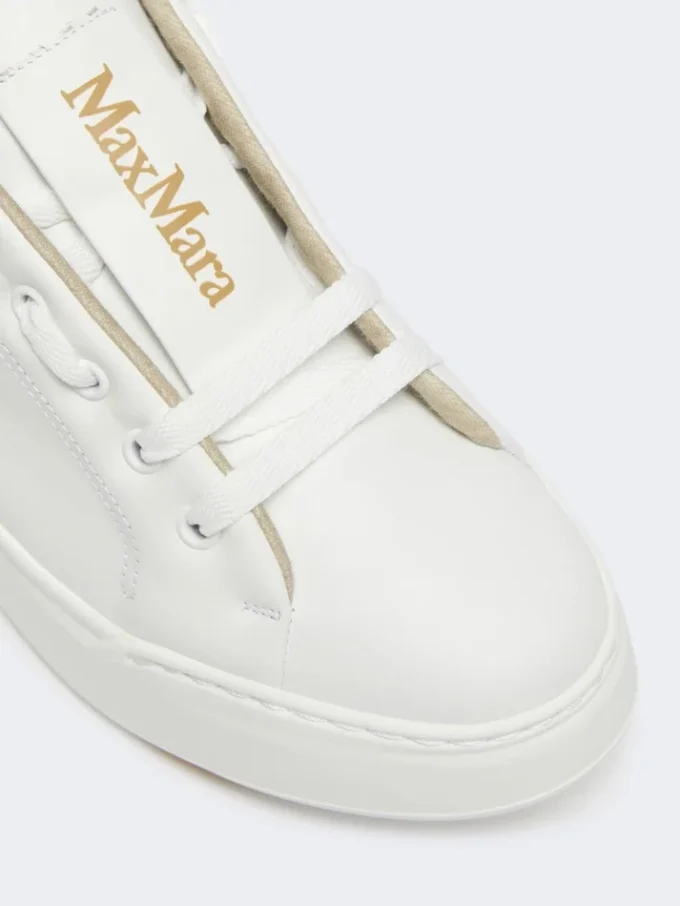 Baskets en cuir, blanc optique Baskets en cuir, blanc optique