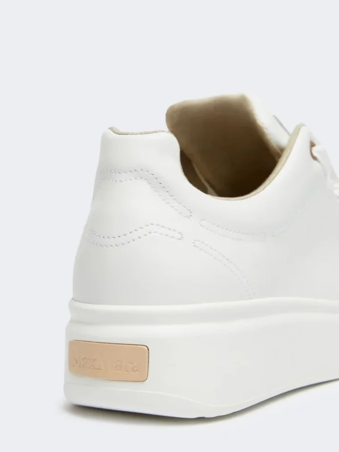 Baskets en cuir, blanc optique Baskets en cuir, blanc optique