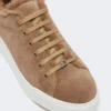 Baskets en daim et tissu teddy, couleur noisette Baskets en daim et tissu teddy, couleur noisette