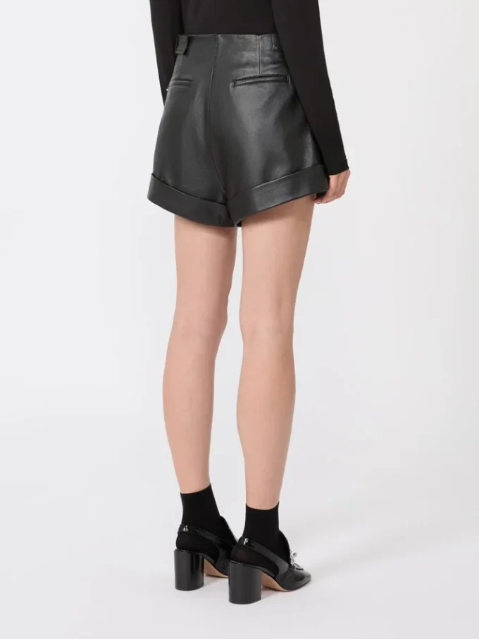Bermuda en cuir, noir Bermuda en cuir, noir