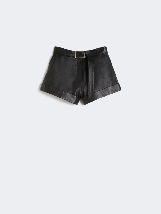 Bermuda en cuir, noir Bermuda en cuir, noir
