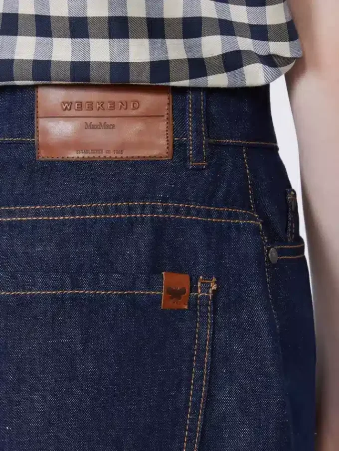 Bermuda en denim de coton et lin, bleu marine Bermuda en denim de coton et lin, bleu marine