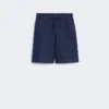 Bermuda en denim de coton et lin, bleu marine Bermuda en denim de coton et lin, bleu marine