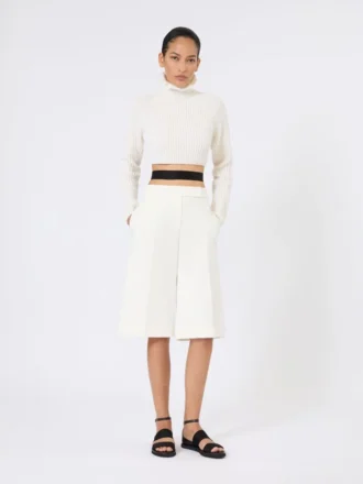 Bermuda en jersey de crêpe de viscose, blanc