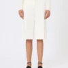 Bermuda en jersey de crêpe de viscose, blanc Bermuda en jersey de crêpe de viscose, blanc