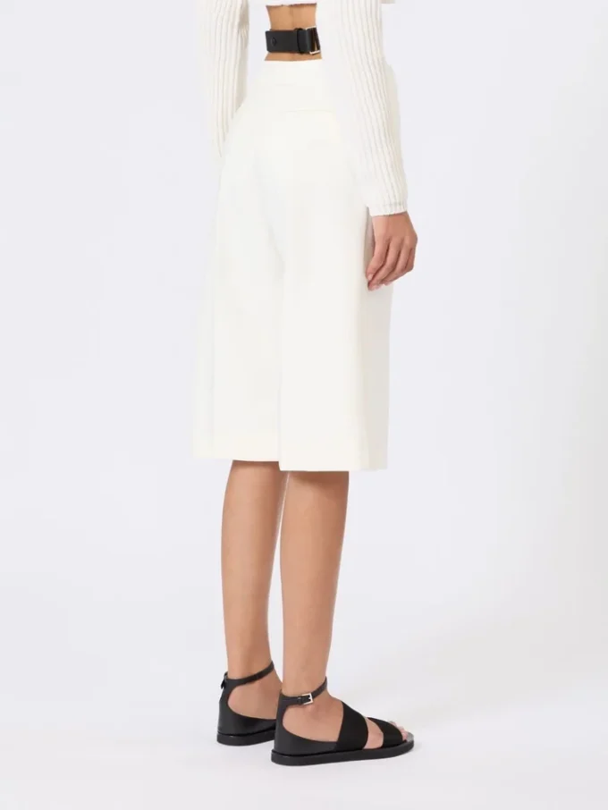 Bermuda en jersey de crêpe de viscose, blanc Bermuda en jersey de crêpe de viscose, blanc