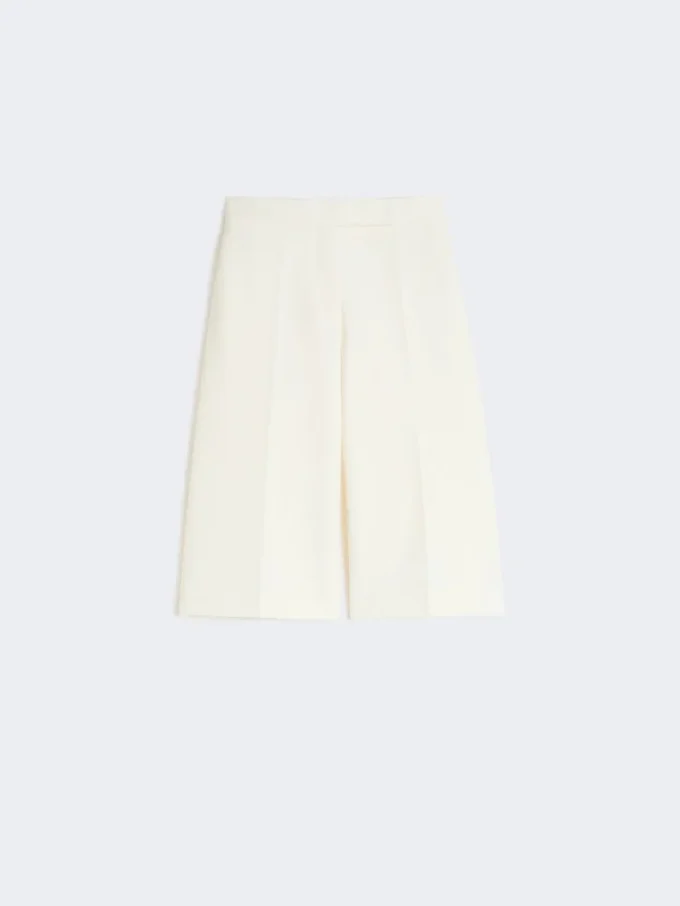 Bermuda en jersey de crêpe de viscose, blanc Bermuda en jersey de crêpe de viscose, blanc