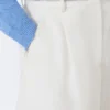 Bermuda en toile de coton et lin, écru