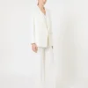 Blazer ajusté en crêpe de laine, blanc Blazer ajusté en crêpe de laine, blanc