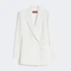 Blazer ajusté en crêpe de laine, blanc Blazer ajusté en crêpe de laine, blanc