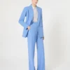 Blazer ajusté en crêpe de laine, bleu clair Blazer ajusté en crêpe de laine, bleu clair