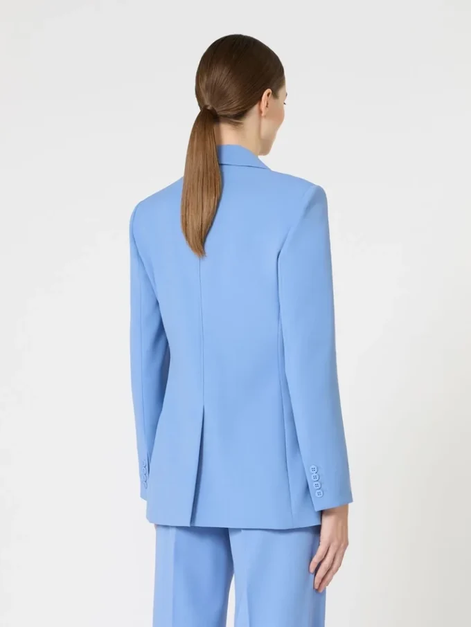 Blazer ajusté en crêpe de laine, bleu clair Blazer ajusté en crêpe de laine, bleu clair