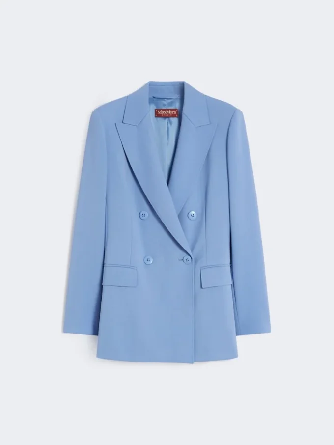 Blazer ajusté en crêpe de laine, bleu clair Blazer ajusté en crêpe de laine, bleu clair