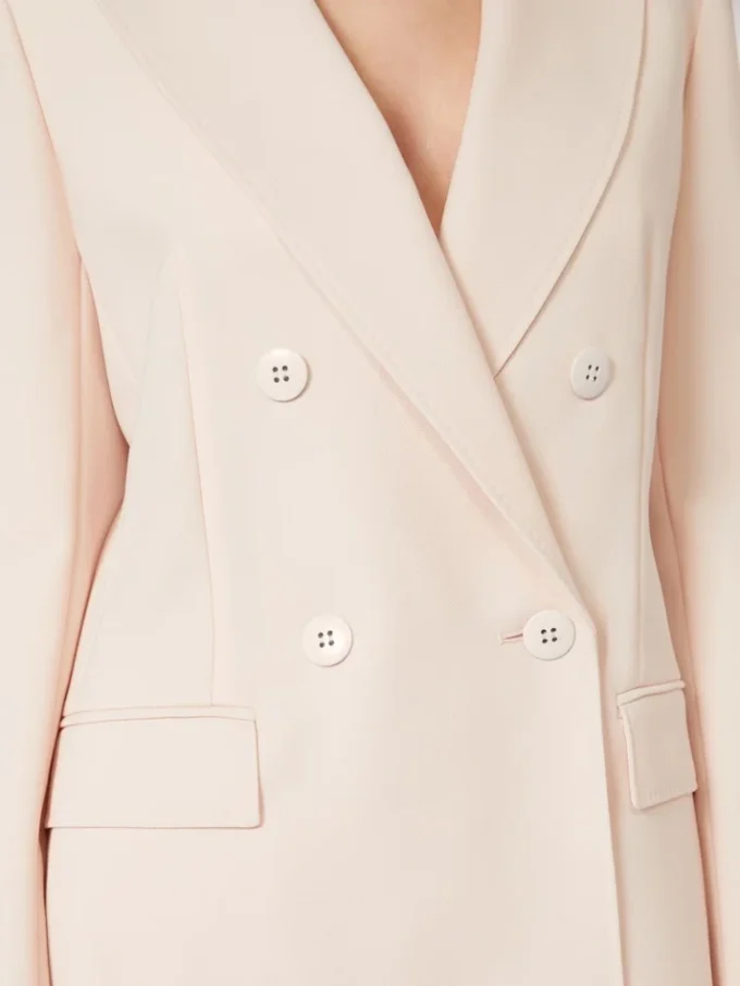 Blazer ajusté en crêpe de laine, rose Blazer ajusté en crêpe de laine, rose