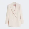 Blazer ajusté en crêpe de laine, rose Blazer ajusté en crêpe de laine, rose
