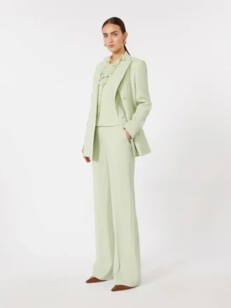 Blazer ajusté en crêpe de laine, vert