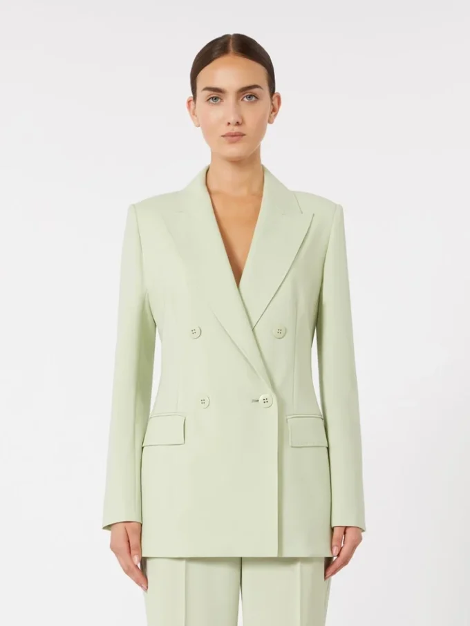 Blazer ajusté en crêpe de laine, vert Blazer ajusté en crêpe de laine, vert