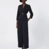 Pantalon en laine taille haute, bleu outremer
