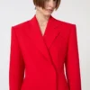 Blazer croisé en laine stretch, rouge Blazer croisé en laine stretch, rouge