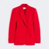 Blazer croisé en laine stretch, rouge Blazer croisé en laine stretch, rouge
