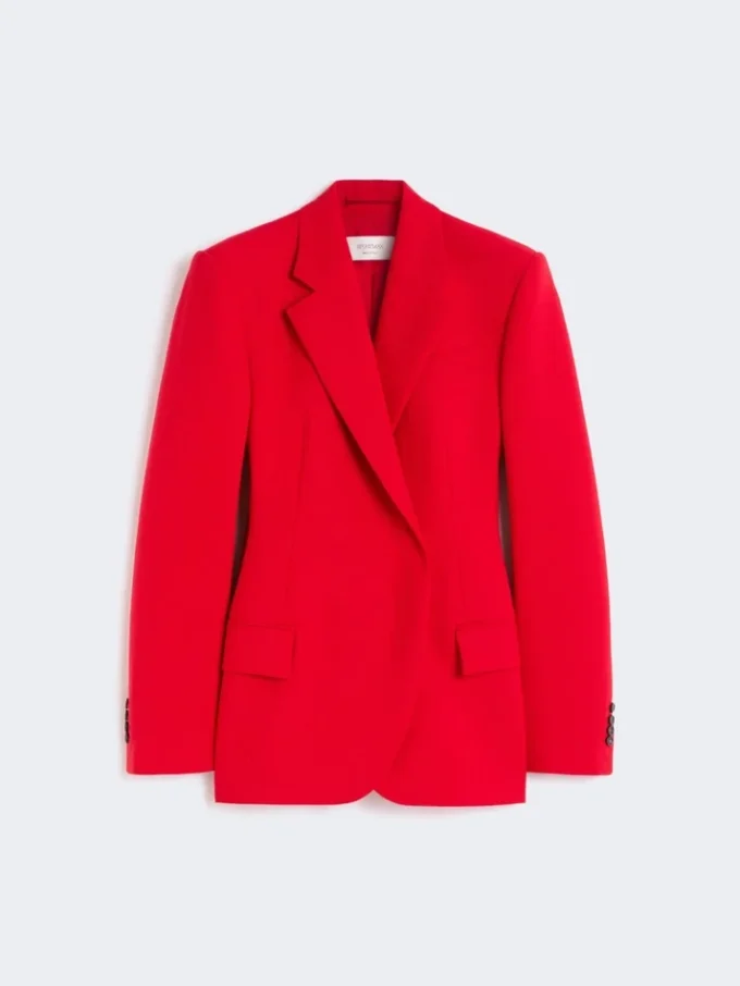 Blazer croisé en laine stretch, rouge Blazer croisé en laine stretch, rouge