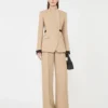 Blazer croisé en pur lin natta, couleur camel Blazer croisé en pur lin natta, couleur camel