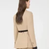 Blazer croisé en pur lin natta, couleur camel Blazer croisé en pur lin natta, couleur camel