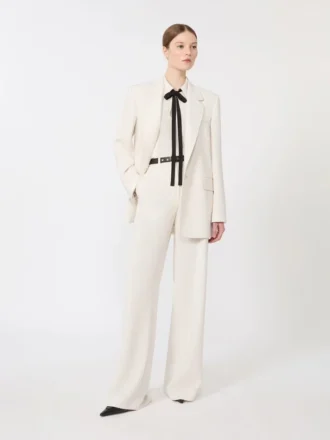 Blazer droit en cady, beige