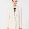 Blazer droit en cady, beige Blazer droit en cady, beige