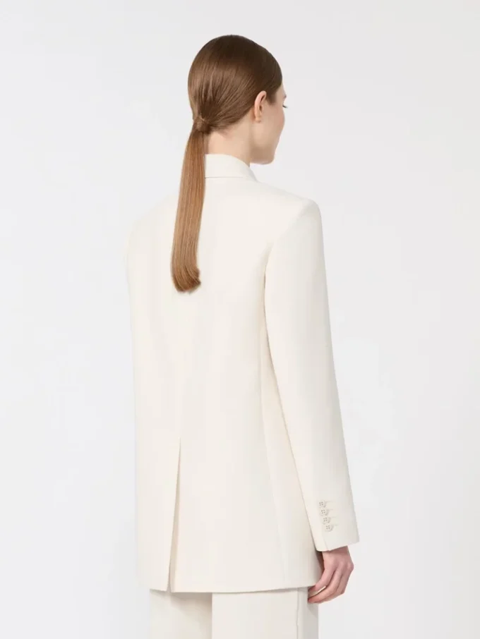 Blazer droit en cady, beige Blazer droit en cady, beige