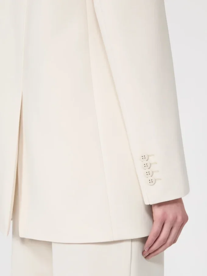 Blazer droit en cady, beige Blazer droit en cady, beige