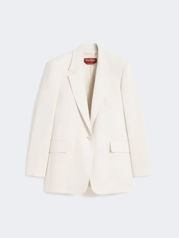 Blazer droit en cady, beige Blazer droit en cady, beige