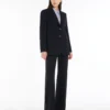 Blazer droit en cady, bleu marine Blazer droit en cady, bleu marine