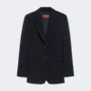 Blazer droit en cady, bleu marine Blazer droit en cady, bleu marine