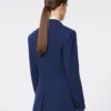 Blazer droit en jersey piqué, bleu de Chine Blazer droit en jersey piqué, bleu de Chine